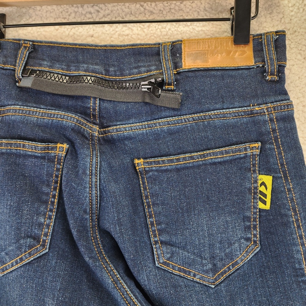 BiLT Iron Workers Jeans Womens 8 Blue Aramid fiber Lined Motorcycle Knee Pads - Picture 4 of 9